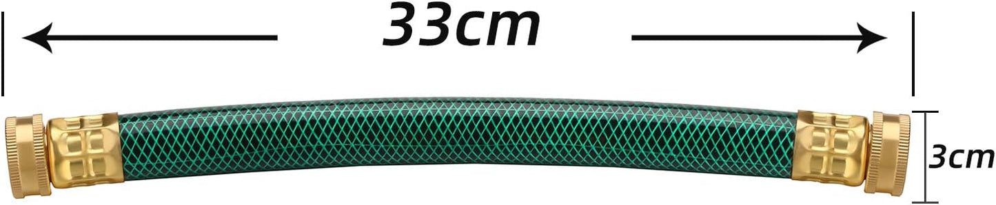 WADEO Rain Barrel Connector Kit Pack of 2, Rain Barrel Linking Kit with Two 12 Inch Hoses and Four Copper Plating Bulkhead Tank Fittings（Green）