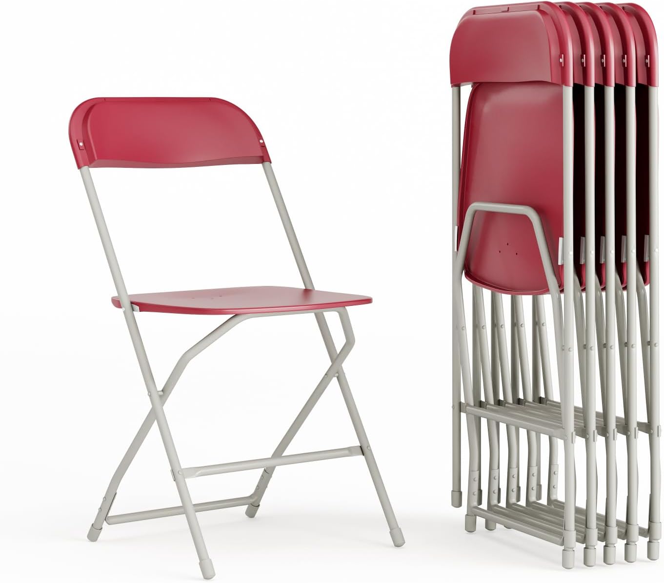 Flash Furniture Hercules Series Plastic Folding Chair - Red - 6 Pack 650LB Weight Capacity Comfortable Event Chair-Lightweight Folding Chair
