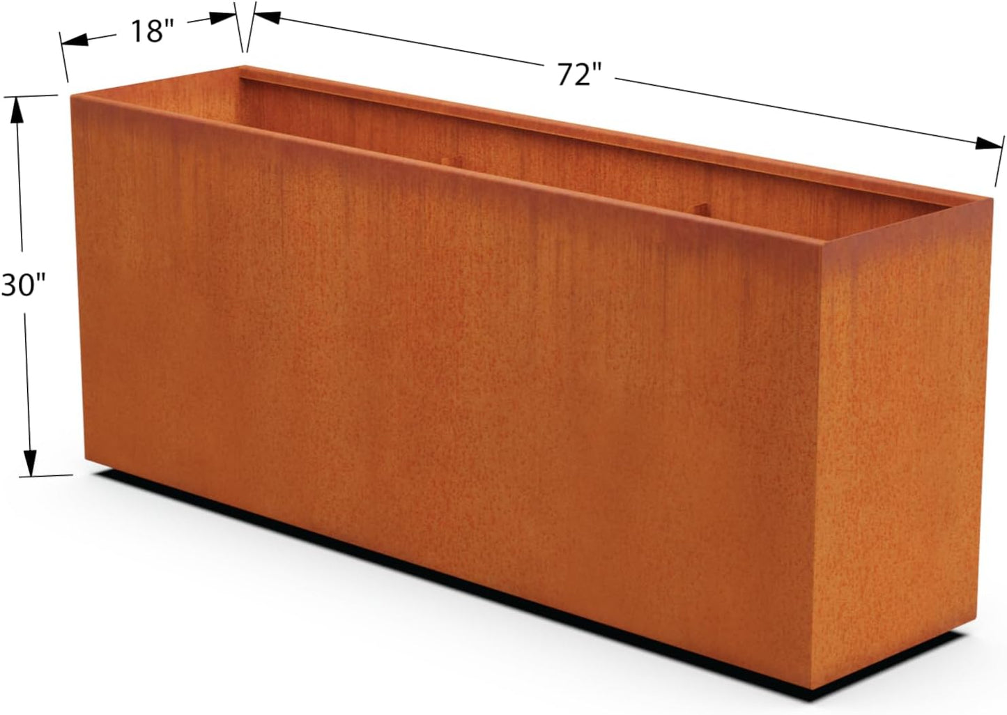 Corten Steel Planter Rectangle Outdoor Metal Garden Box Heavy Duty | Made in USA | Fully Assembled