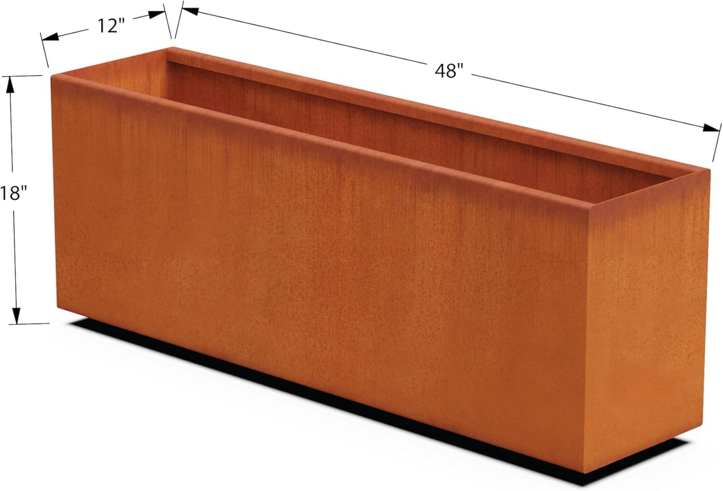 Corten Steel Planter Rectangle Outdoor Metal Garden Box Heavy Duty | Made in USA | Fully Assembled
