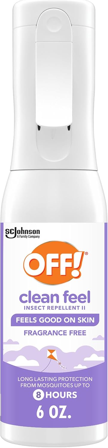 OFF! Clean Feel Insect Repellent Misting Spray, Fragrance-Free Bug Spray for Lasting Protection from Mosquitoes and Ticks, 6 oz