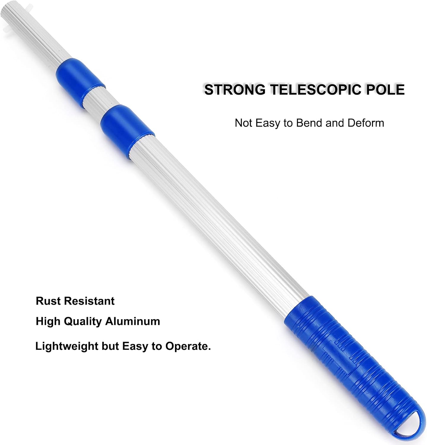 Pool Skimmer Net with Adjustable 17-40" Telescopic Pole - Fine Mesh Net - Leaf Skimmer for Cleaning Surface of Swimming Pools, Hot Tubs, Spas and Fountains