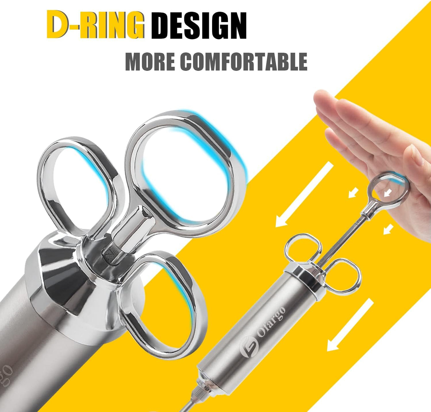 Meat Injector, Meat Injectors for Smoking with 3 Marinade Injector Needles; Injector Marinades for Meats, Turkey, Brisket; 2-oz