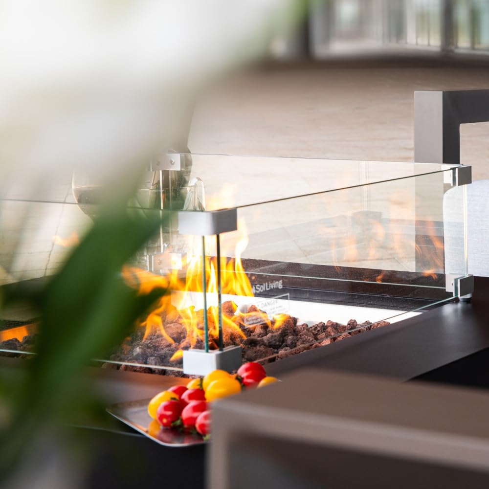 Ashton 36” Propane Fire Pit Smokeless Firepit Converts to Outdoor Gas Fire Pit for Outside Patio Firepit Table Includes Windscreen Rain & Tank Cover Lava Rocks Lid CSA Certified