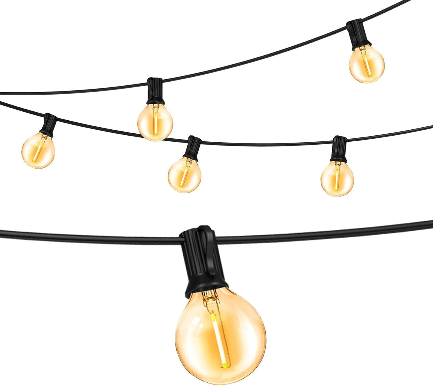 Outdoor String Lights 300FT Waterproof Globe String Lights with 150+4 Shatterproof G40 LED Bulbs,Dimmable Connectable Patio Lights String for Hanging Bistro Backyard Gazebo,2-Pack x 150 FT