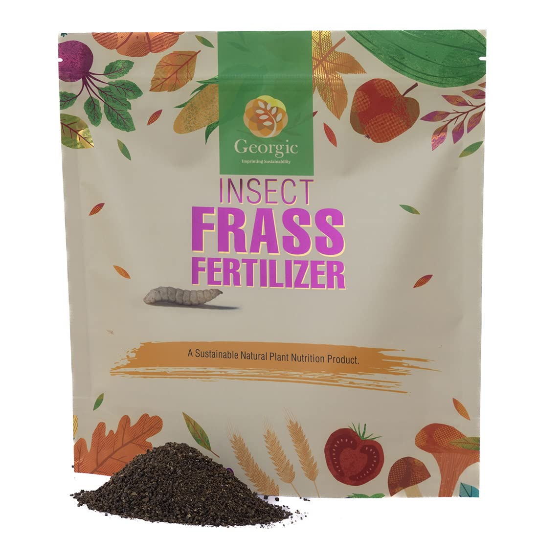Insect Frass Fertilizer -100% Organic All-Purpose Plant Food & Soil Amendment, Natural Nutrients for Houseplants, Gardens & Lawns, 3 lb Bag