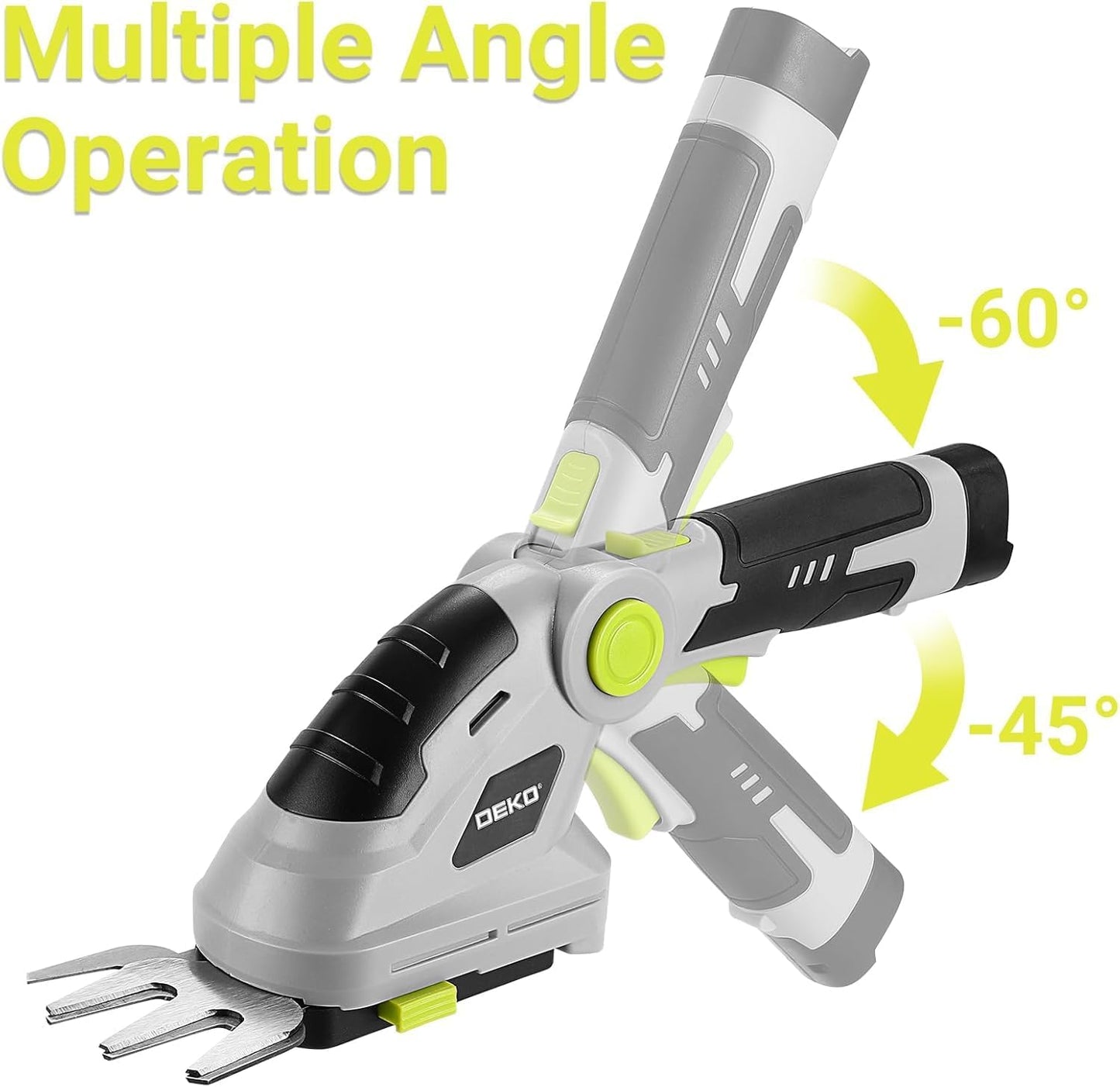 Hedge Trimmer Cordless Grass Shear: DEKOPRO 8V Electric Bush Trimmer Grass Cutter Trimmer, 2 in 1 Handheld Hedge Trimmers for Garden Lawn Hedge Yard, Lithium-Ion Battery and Type-C Cable Included