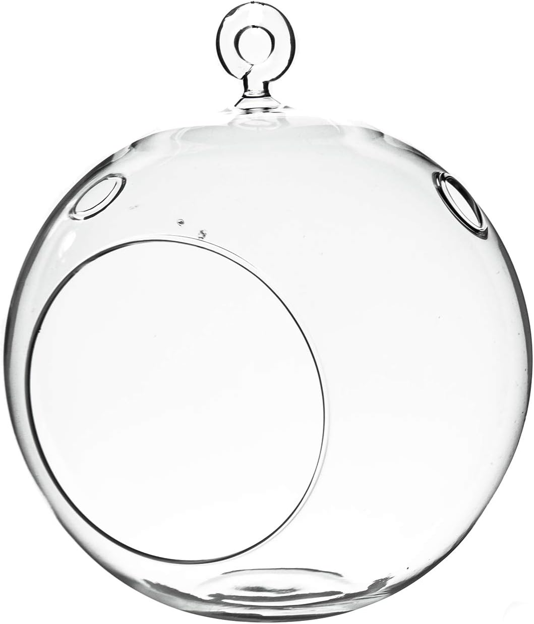 WGV Hanging Terrarium Globe, Width 6", Height 6.5", DIY Air Succulent Planter, Clear Glass Vase Orb with Flat Bottom, Candle Holder for Windowsill Outdoor Garden Decor, 1 Piece