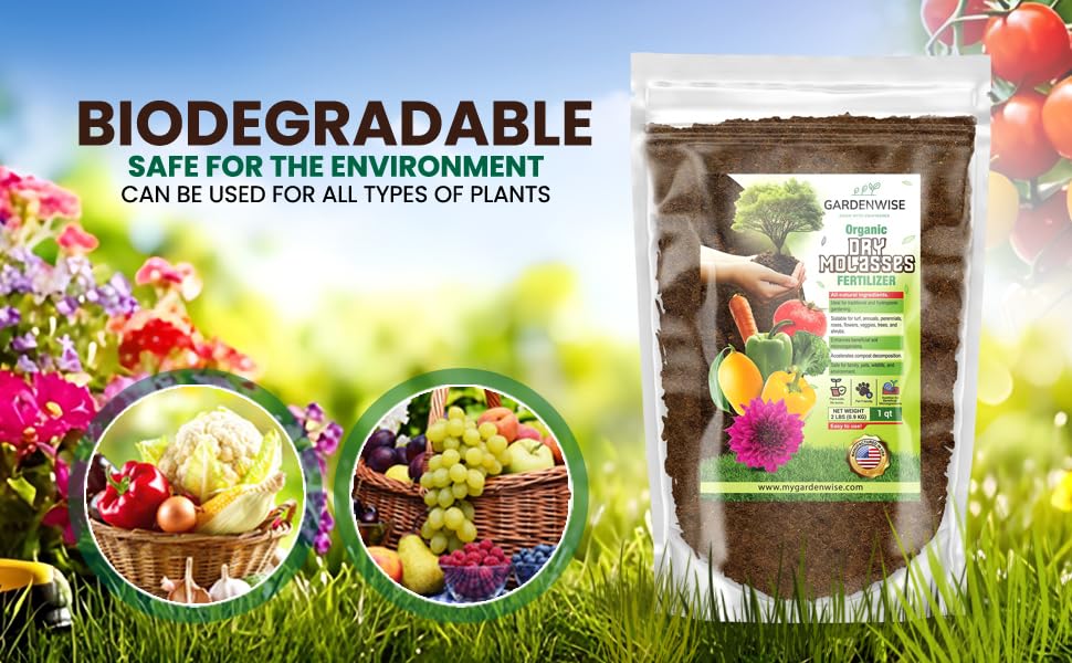 Organic Molasses for Plants - Horticultural Molasses - Ideal for Traditional & Hydroponic Gardening, for Indoor & Outdoor Plants (2 QUARTS)