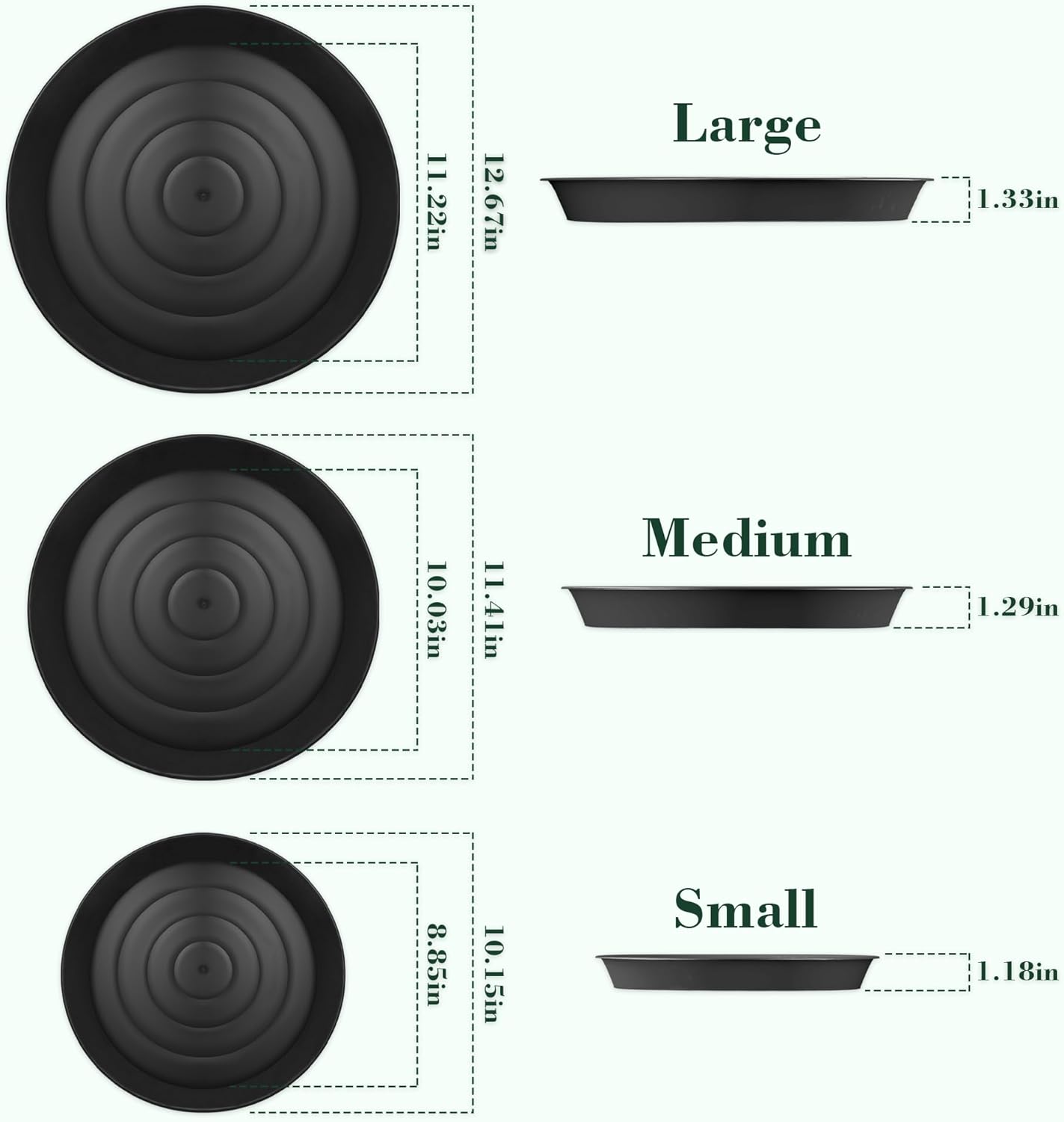 U0U 3 Size Round Stepping Stone Mold,10" 11.4" 12.6" Cement Molds for Concrete,Plastic Concrete Molds for Casting Garden Pathmate Pavement Precast and Forms Walkway