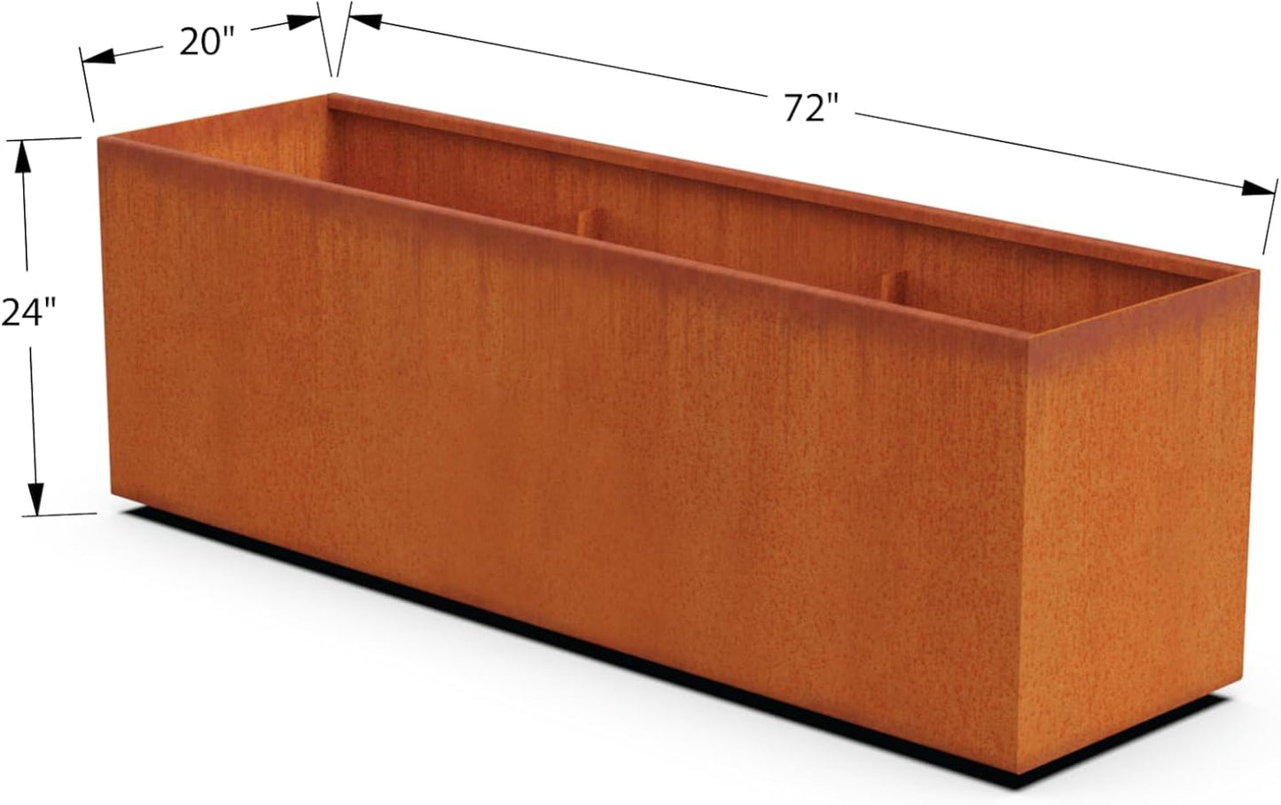 Corten Steel Planter Rectangle Outdoor Metal Garden Box Heavy Duty | Made in USA | Fully Assembled