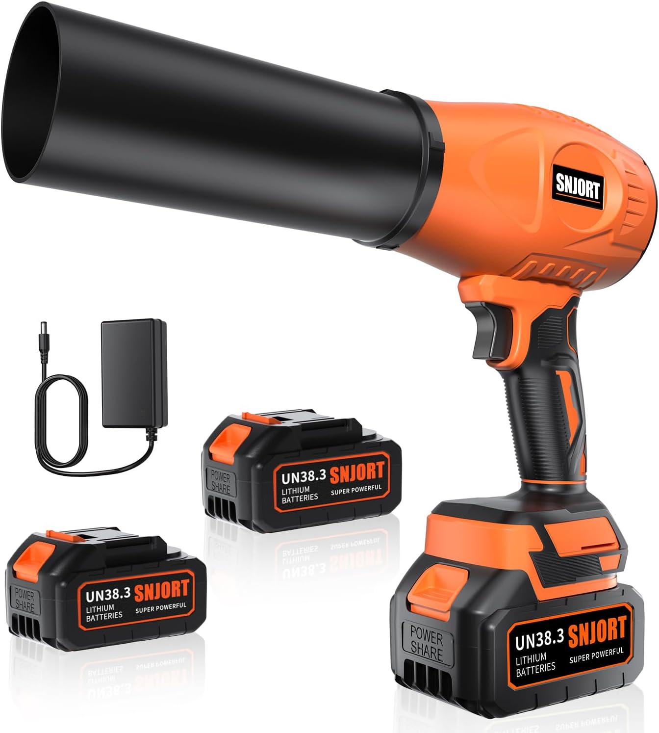 Leaf Blower Cordless with Battery and Charger,800,000 RPM,Extended Nozzle,Lightweight Handheld Design,Blower for Patio Cleaning,car Blowing Water,Blowing Leaves and Dust（ Citrus Orange）