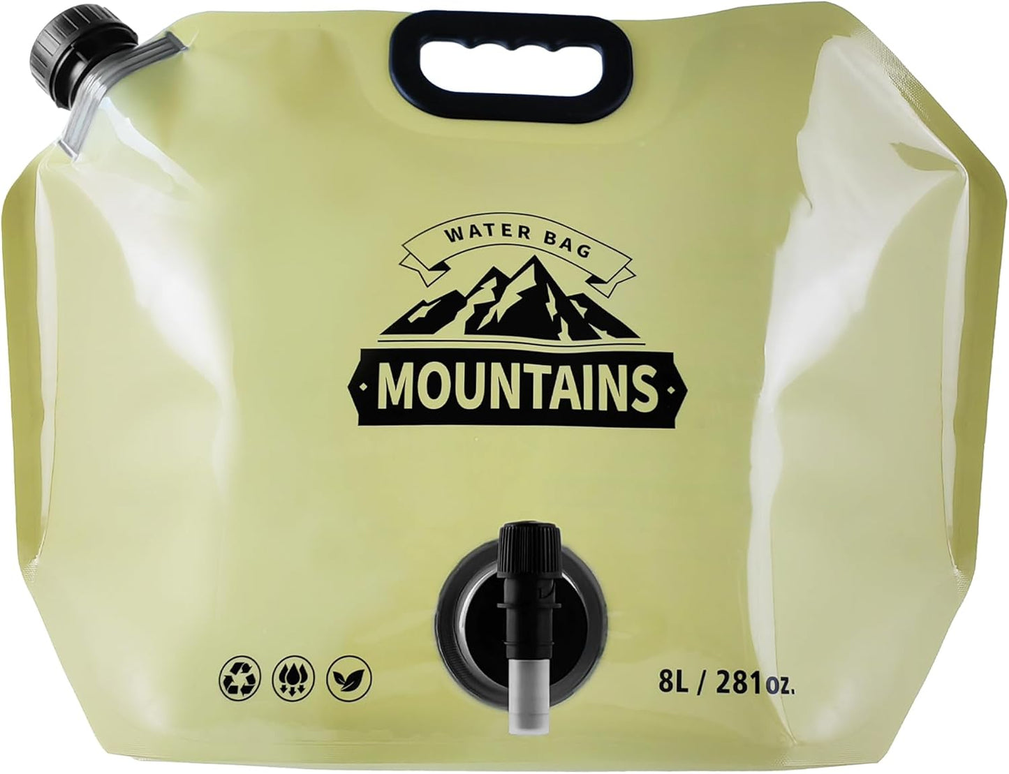 Collapsible 8L Water Storage Bag, BPA-Free Portable Folding Water Jug with Adjustable Faucet, Leakproof Emergency Water Bag for Camping, Hiking, Riding, Outdoor Sport (BEIGE, 1)