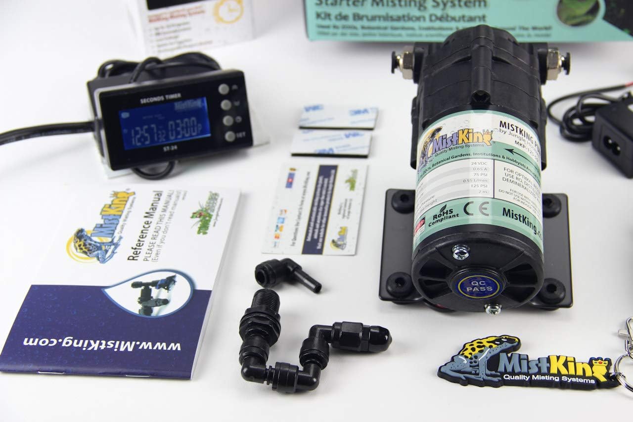 MistKing – Starter Misting System, 5th Gen | Used by Zoos, Botanical Gardens, Institutions & Hobbyists | Expandable to 10 Nozzles | Extremely Fine Mist | 50 Micron Droplets | MKSMS5-125-50