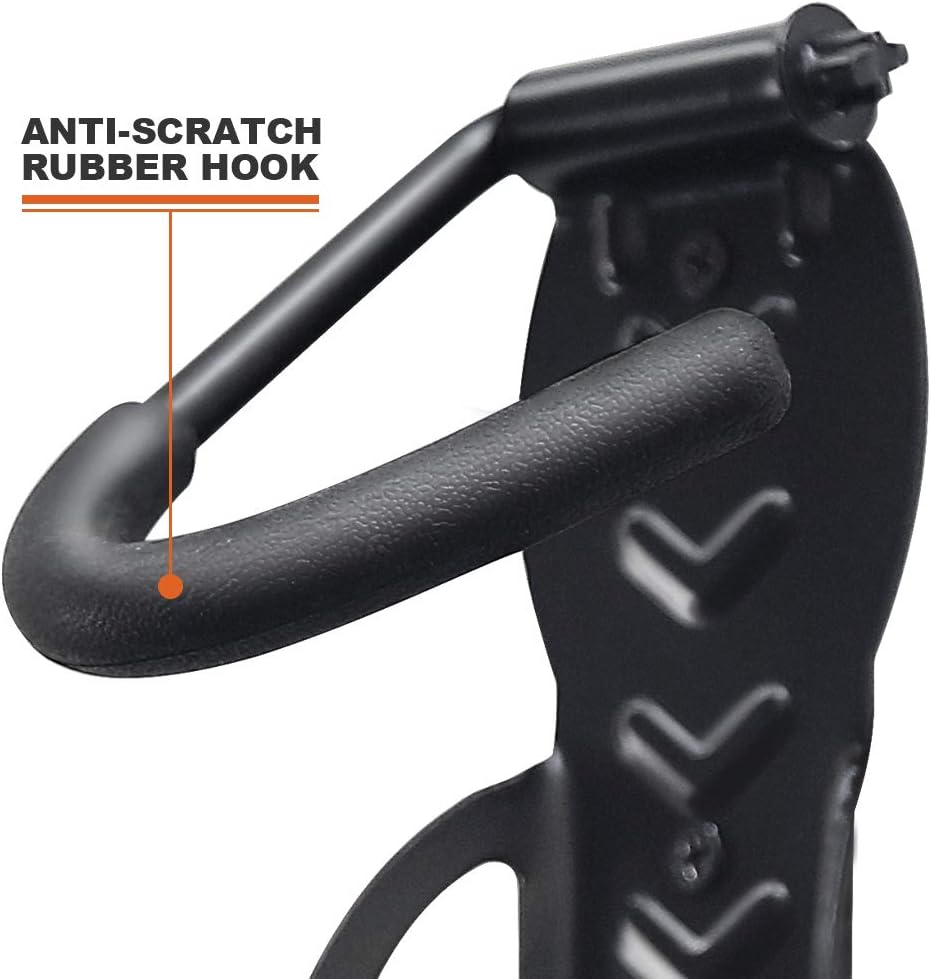 Wallmaster Bike Storage Rack for Garage, Wall Mount Bicycles Hanger with Tire Tray, 2-Pack Bike Storage System Vertical Bike Hooks