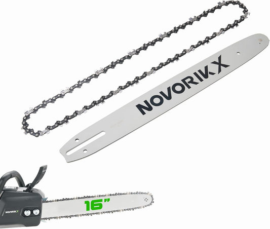 16" Chain and 16” Guide Bar Pitch: 3/8” Low Profile 57Drive Links Replacement Chain For Electric Chainsaw Gas Chainsaws .050" Gauge