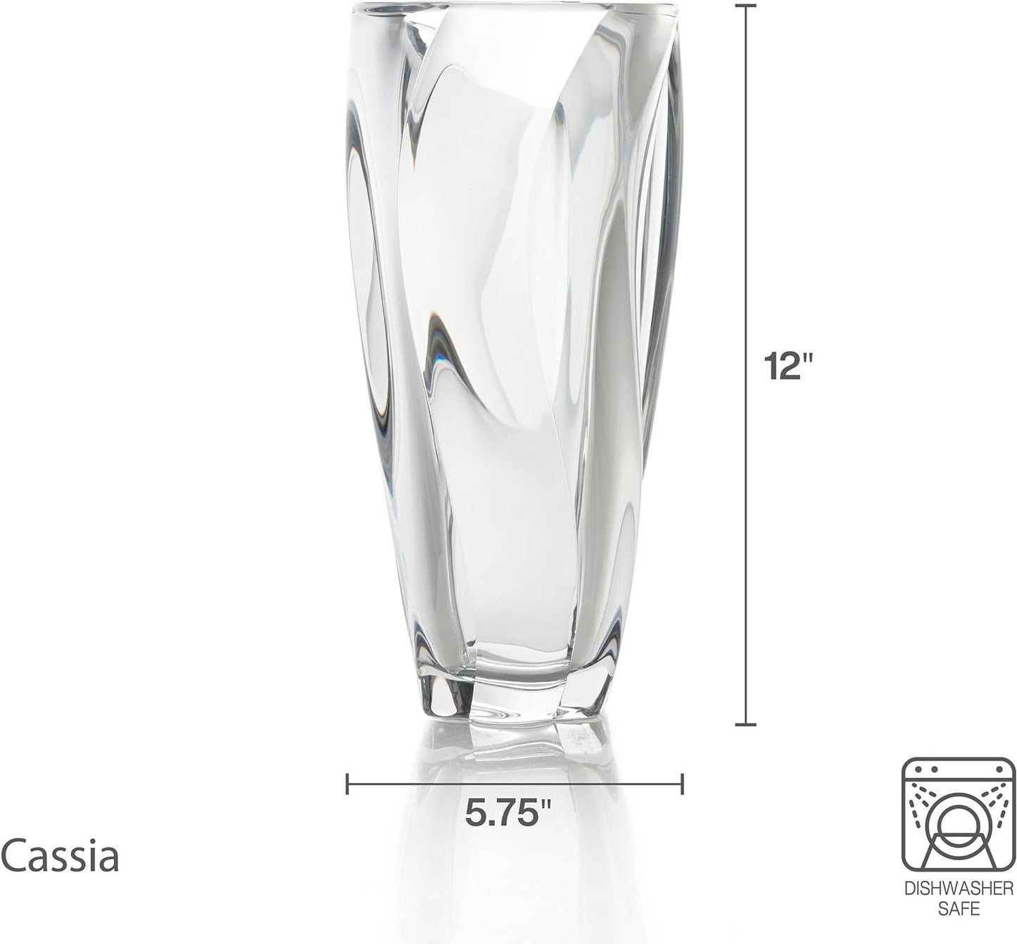 Mikasa Cassia Crystal Glass Vase, 12 Inch