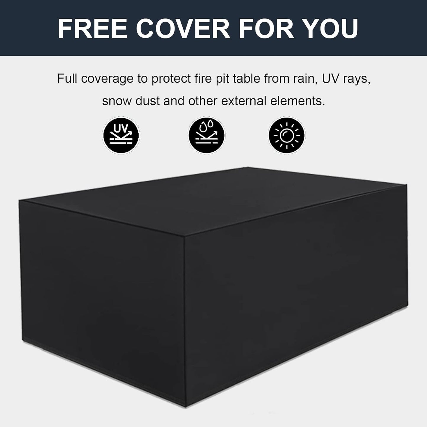 44 Inch Propane Gas Fire Pits Table for Outside Patio, 60000 BTU Rectangular Outdoor Wicker Rattan Fire Pit with Glass Wind Guard