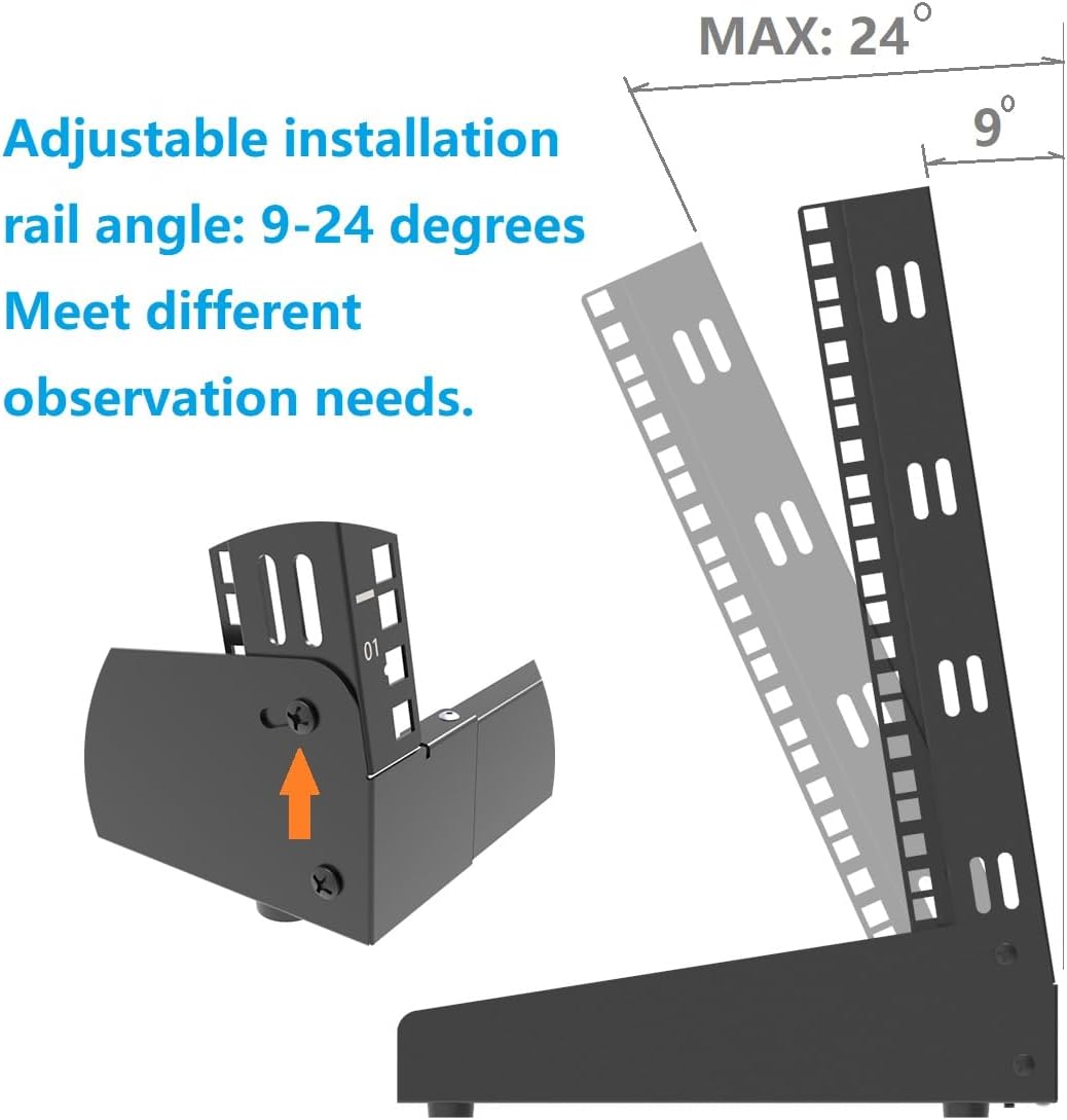 JINGCHENGMEI 8U Desktop Server Rack 2-Post Free Standing Tabletop Rack for 19 inches Patch Panel, Data, AV, IT,Studio, Networking Equipments or Components (8U)