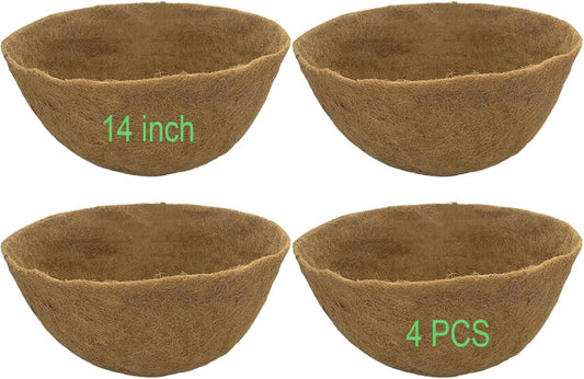 Coco Liners for Planters 14 Inch 4PCS Circle Replacement Plant Basket Liners Coco Fiber Liner for Hanging Basket