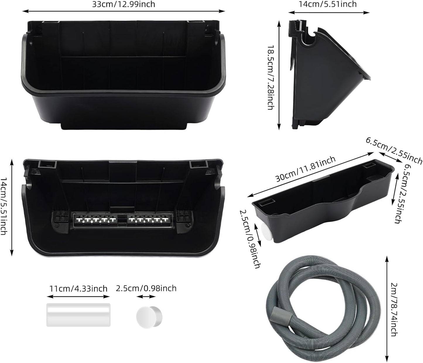 20Pack Vertical Wall Planter, 13 inch Wall Mounted Garden Planters, Stackable Wall Hanging Planter, Plastic Flower Pot with 4 Drainage Tray & 6.56FT Drainage Pipe for Indoor and Outdoor (Black)