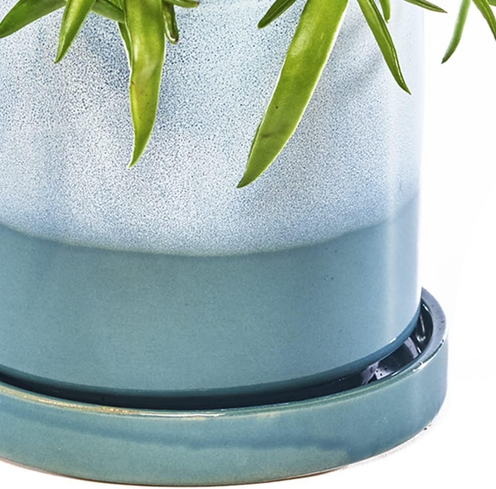 CHIVE ‘Minute’ Ceramic Planter Pot — Cute 5” Colorful Succulent Pots for Indoor & Outdoor House Plants — Beautiful Modern Farmhouse Kitchen Decor — Blue Aqua