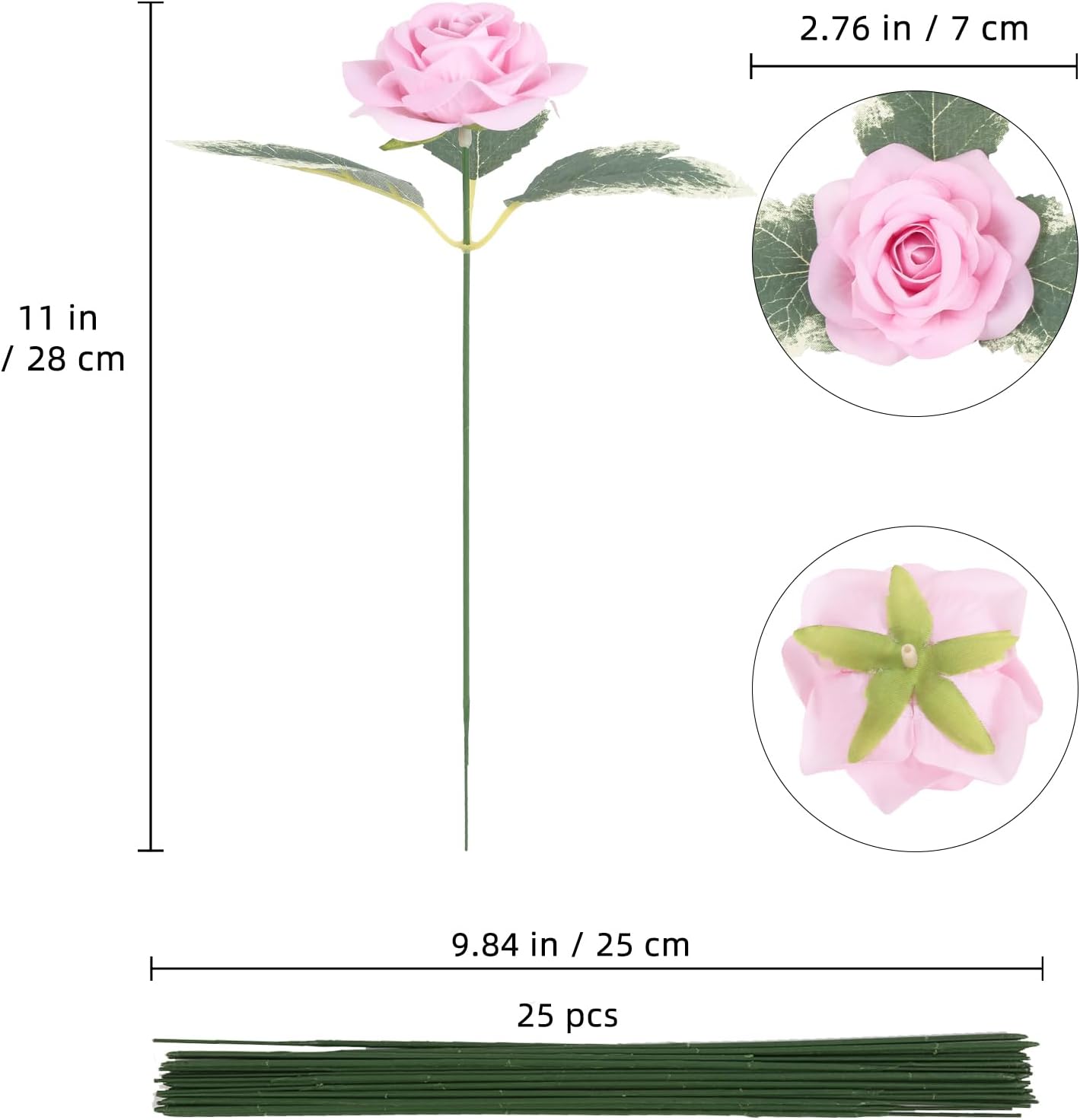 Velvet Rose Artificial Flower 25pcs Fake Pink Rose Flowers Heads Faux Silk Flowers Heads for DIY Wedding Home Party Baby Shower Decor(Pink)