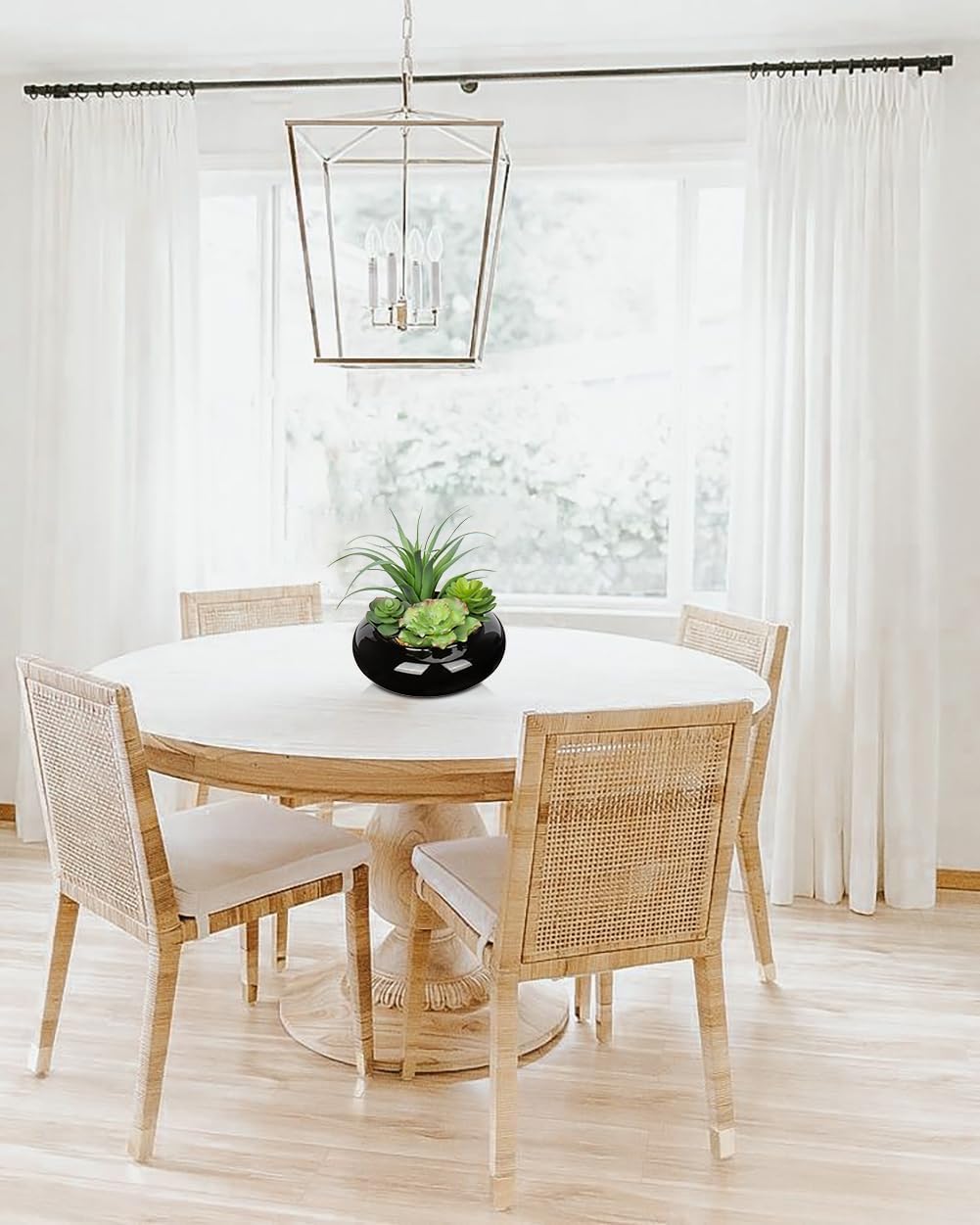 Large Artificial Succulents Plants Faux Succulents in Pots Fake Succulent Arrangement Potted Plants with Black Ceramic Pot for Office Desk Bathroom Shelf Living Room Indoor & Outdoor Home Decor