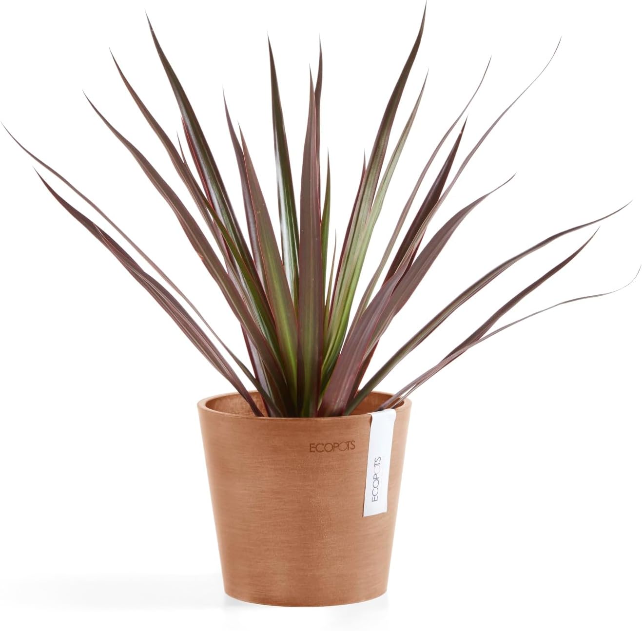 Ecopots Amsterdam Mini Durable Modern Round Recycled-Based Composite Flower Pot Planter, Terracotta Color, 5"