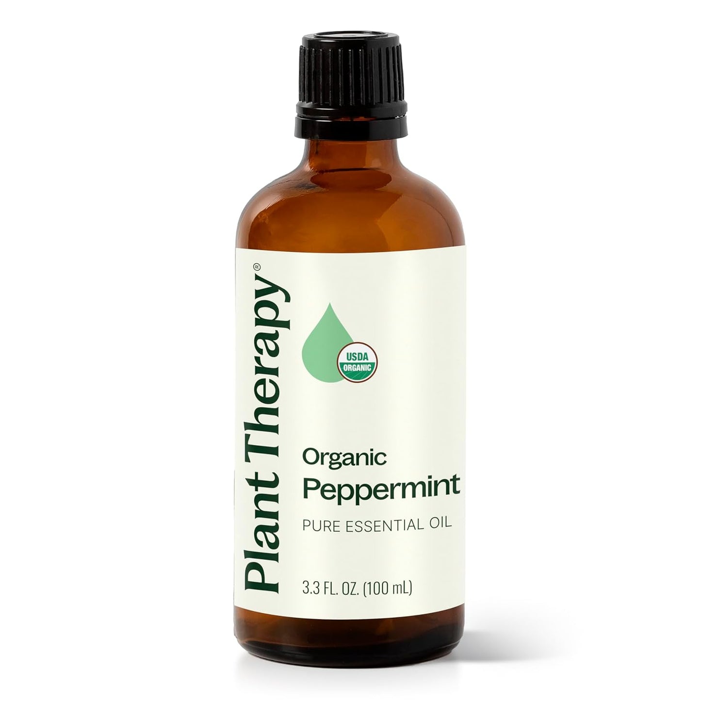 Plant Therapy Organic Peppermint Essential Oil 100% Pure, USDA Certified Organic, Undiluted, Natural Aromatherapy, for Diffusion, Skin, Hair, Therapeutic Grade 100 mL (3.3 oz)