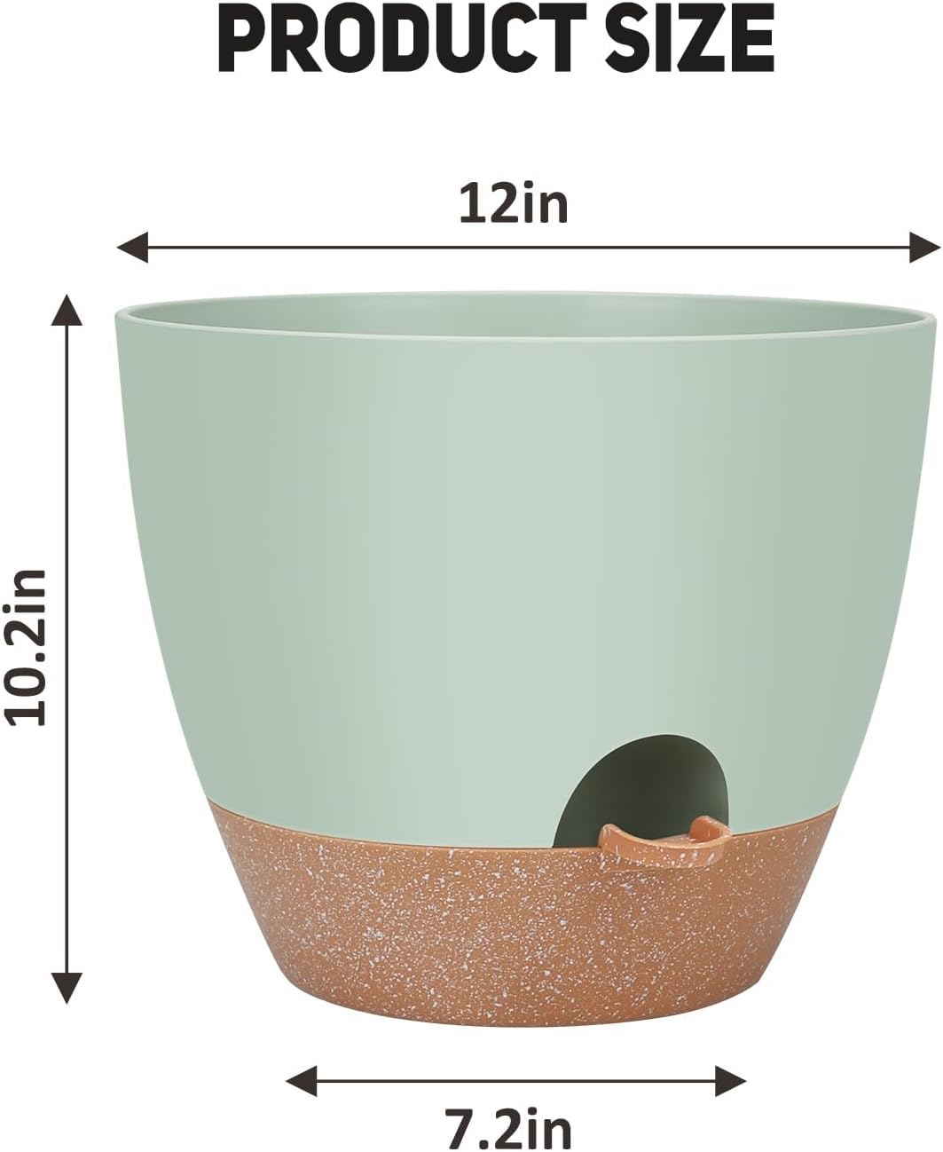 12 inch Large Self Watering Plant Pots, Flower Pots Planters with Multi Mesh Drainage Holes for Indoor Outdoor Garden Plants and Flowers