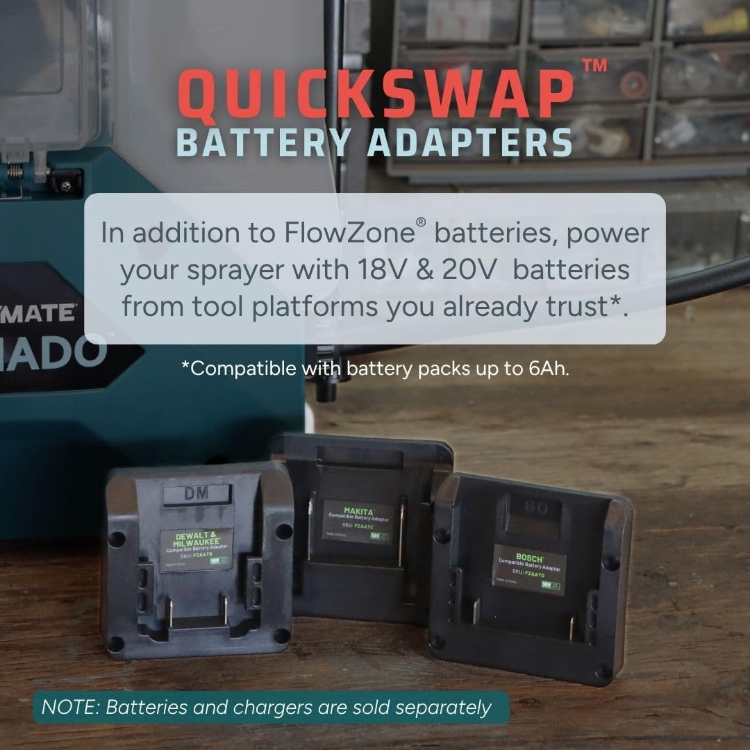 Tornado 4-Gallon Battery Powered Backpack Sprayer (2025 Model) – Lawn & Garden Sprayer, Compatible with FlowZone, DeWalt, Milwaukee, Makita & Bosch Batteries TOOL ONLY (Battery Not Included)