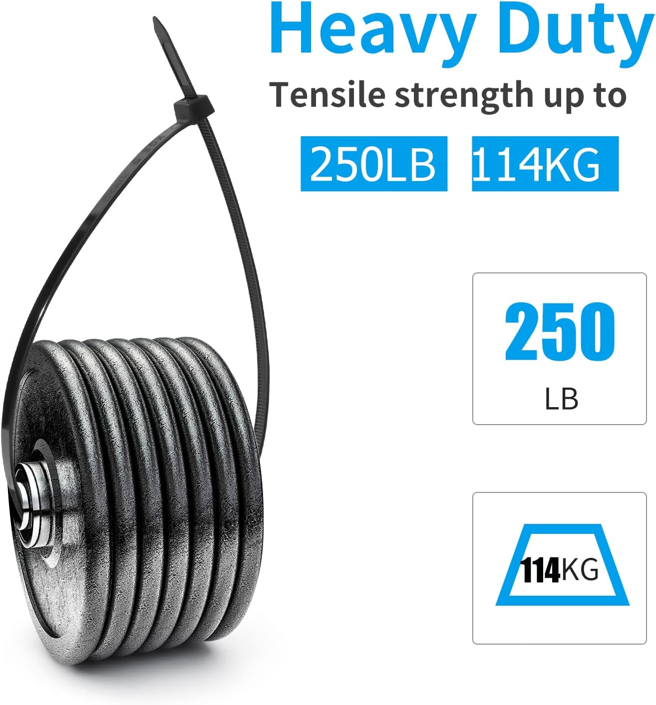 XINGO 36 inch Black Cable Zip Ties Heavy Duty 40 PCS, 250 LBS Ultra Strong Plastic Wire Ties, Large Cable Ties xtra Long Tie Wraps, Indoor and Outdoor UV Resistant