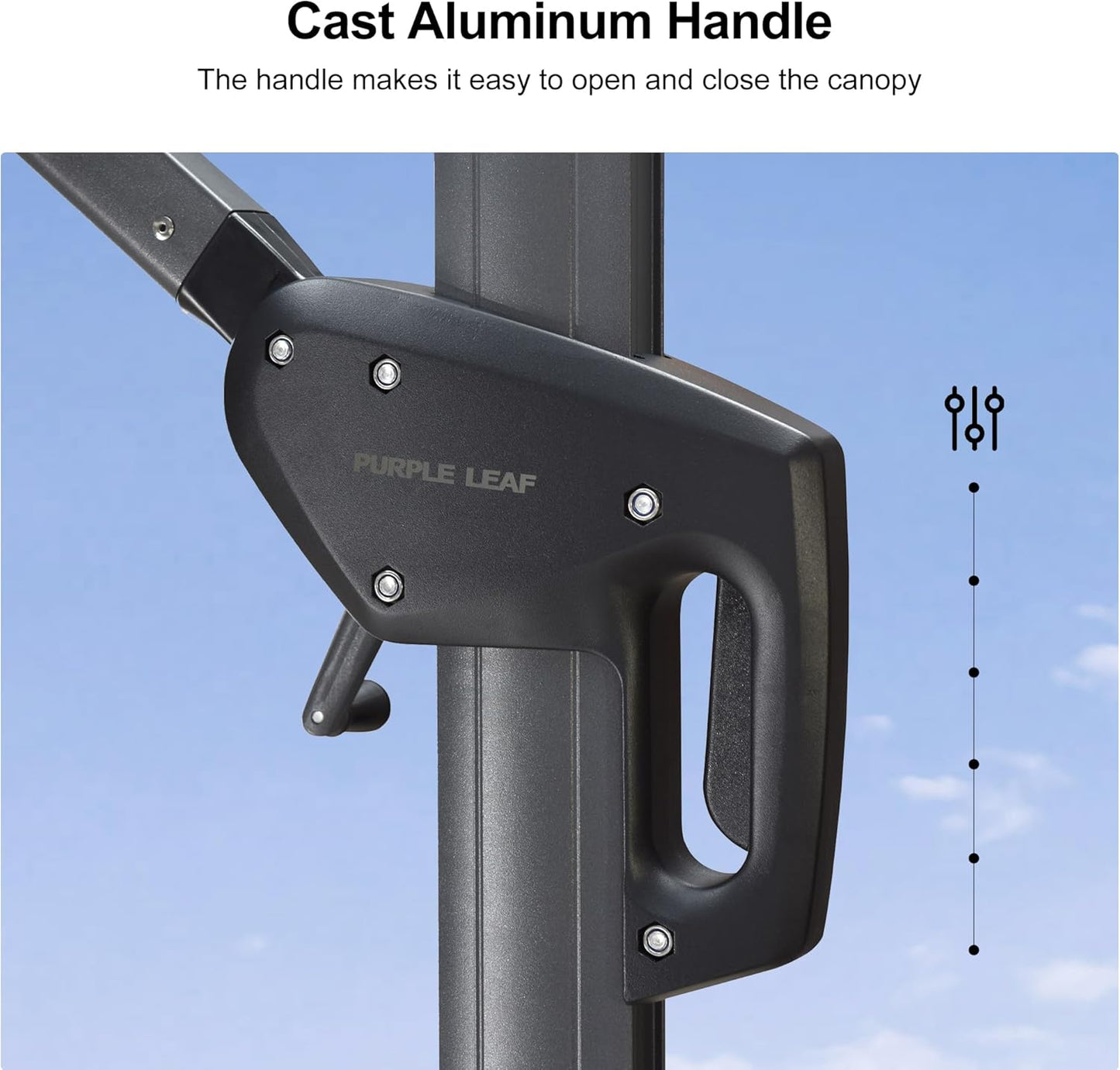 PURPLE LEAF 8 Feet Patio Umbrella Outdoor Cantilever Square Umbrella Aluminum Offset Umbrella with 360-degree Rotation for Garden Deck Pool Patio, Grey