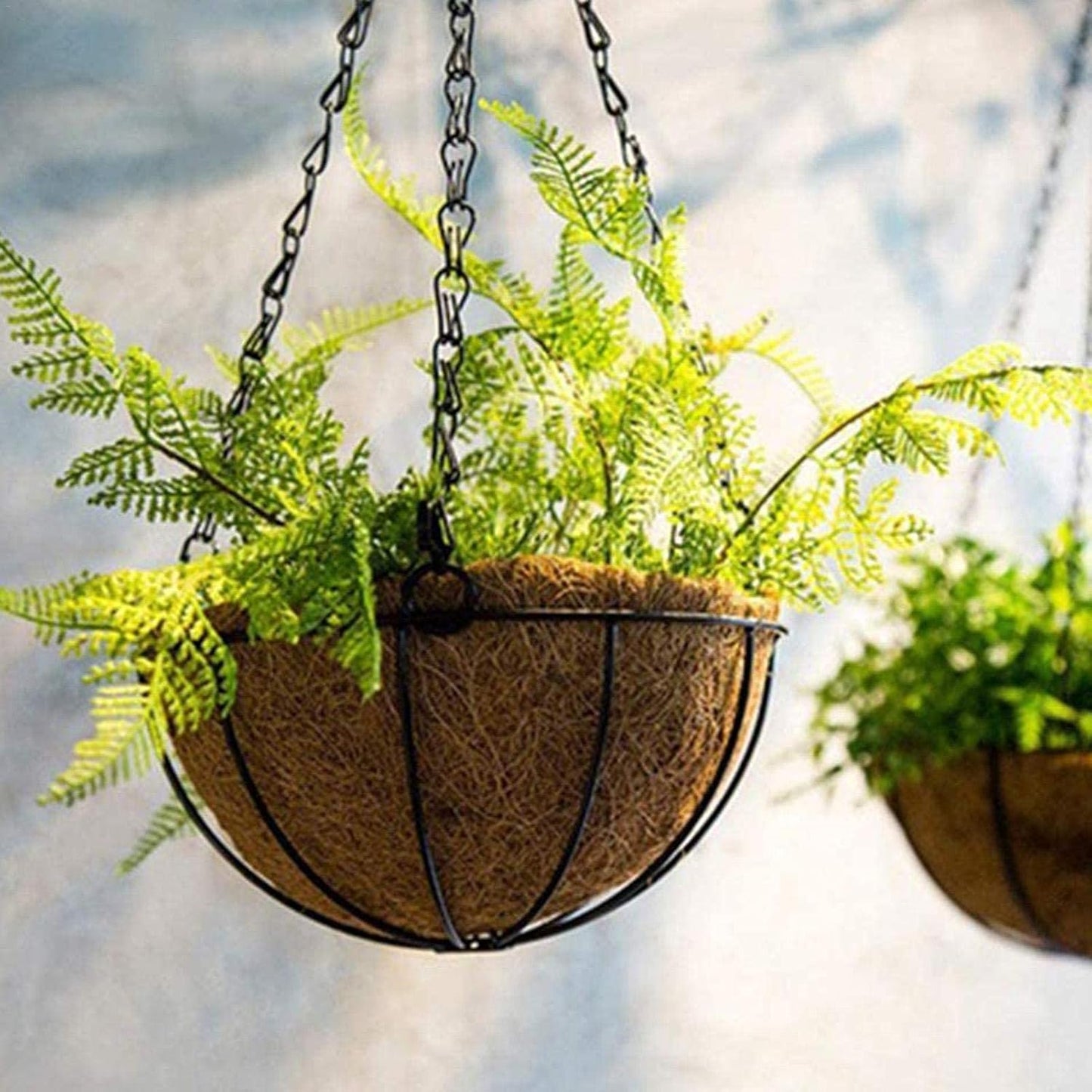 EROCK 2PCS Round Replacement Coco Liner for Hanging Basket - 24 inch Foldable Coco Pad for 16/14 / 12 inch Coconut Fiber Plant Basket Liner, Garden Planter Flower Pot (Round)