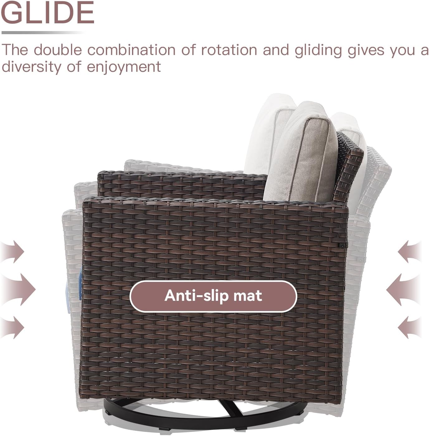 HUMMUH Patio Furniture Set with Fire Pit Table,Outdoor Sectional Couches Swivel Patio Chairs and Ottomans,All Weather PE Wicker 11 Pieces Patio Conversation Sets for Garden Porch Backyard in Blue