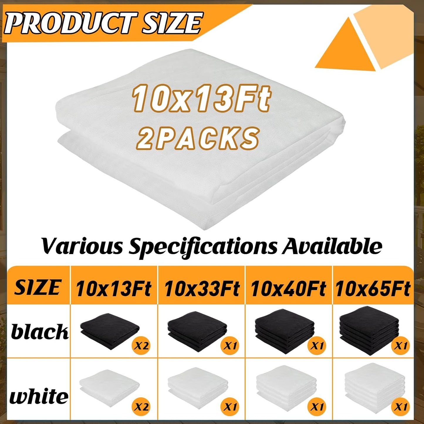 2Pcs 13x10ft Mosquito Net, Mesh Netting for Patio Skin and Plants Protection, Garden Bird Bug Screen, White