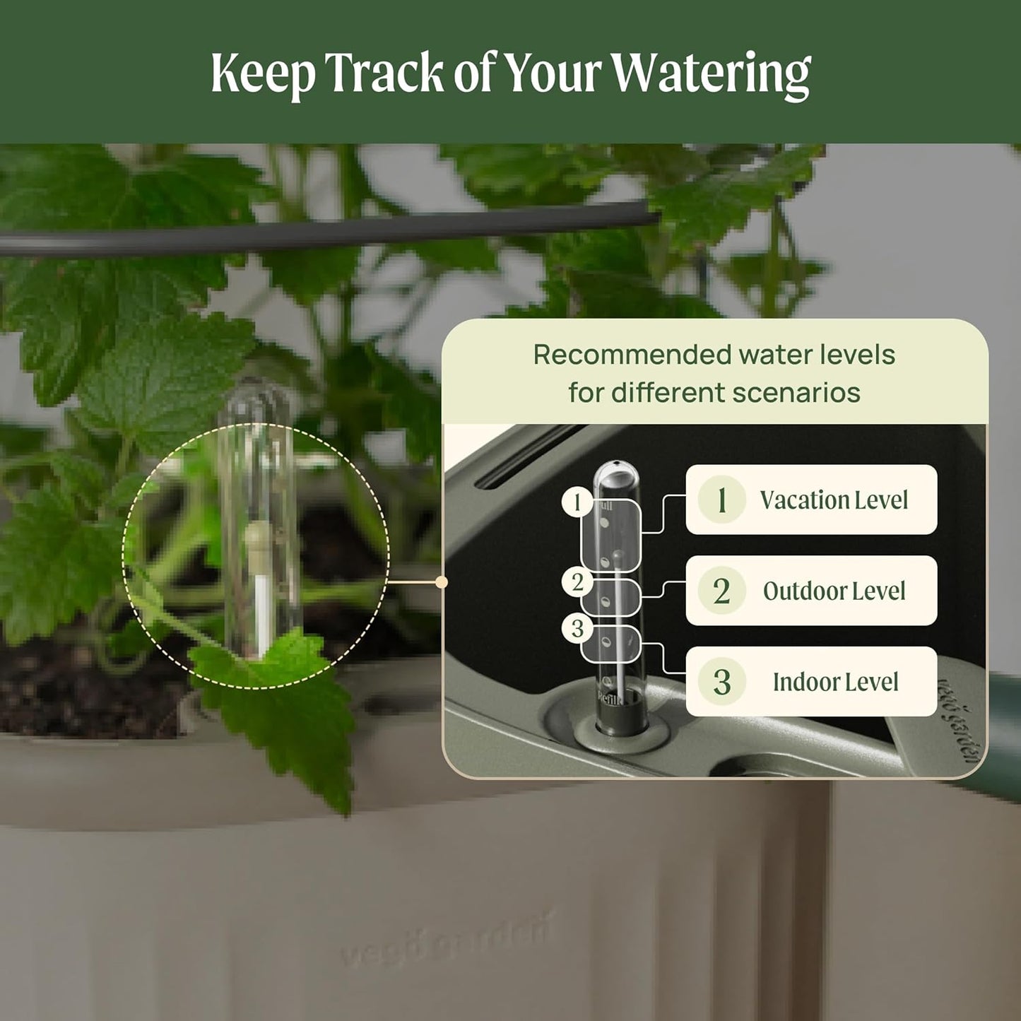 Vego garden Mini Planter Indoor Pots with Trellis Self-Watering Herb Countertop Planter for Climbing Vegetables Flowers Mint Plants Cage- Cream White