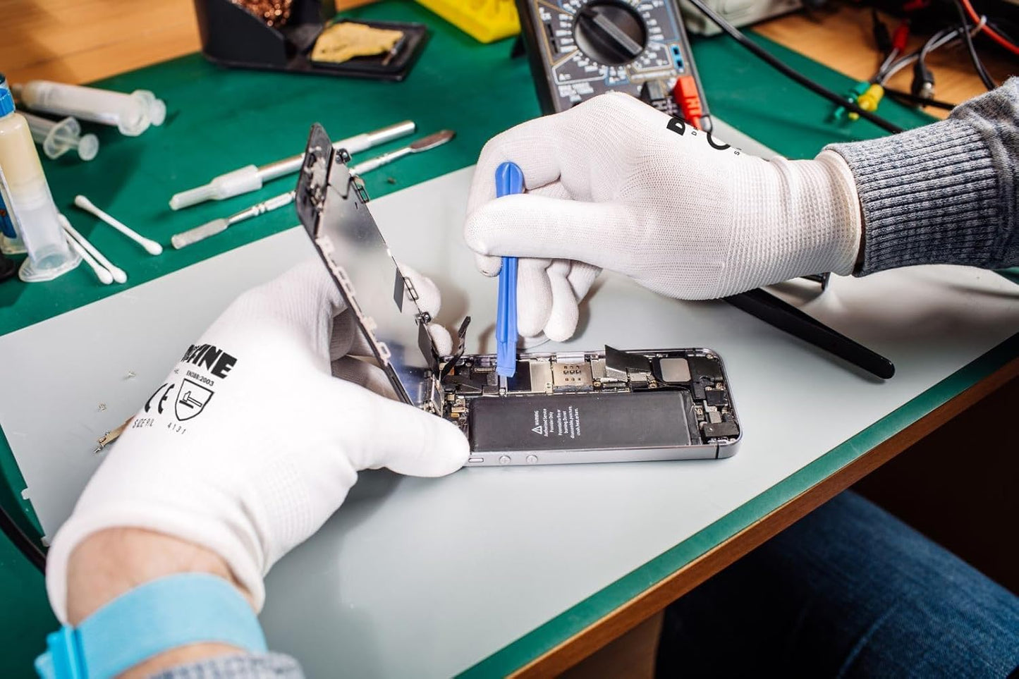 DULFINE Safety Work Gloves PU Coated-12 Pairs,White Seamless Knit Glove with Polyurethane Coated Smooth Grip on Palm & Fingers, for Men and Women, Ideal for General Duty Work (Large)