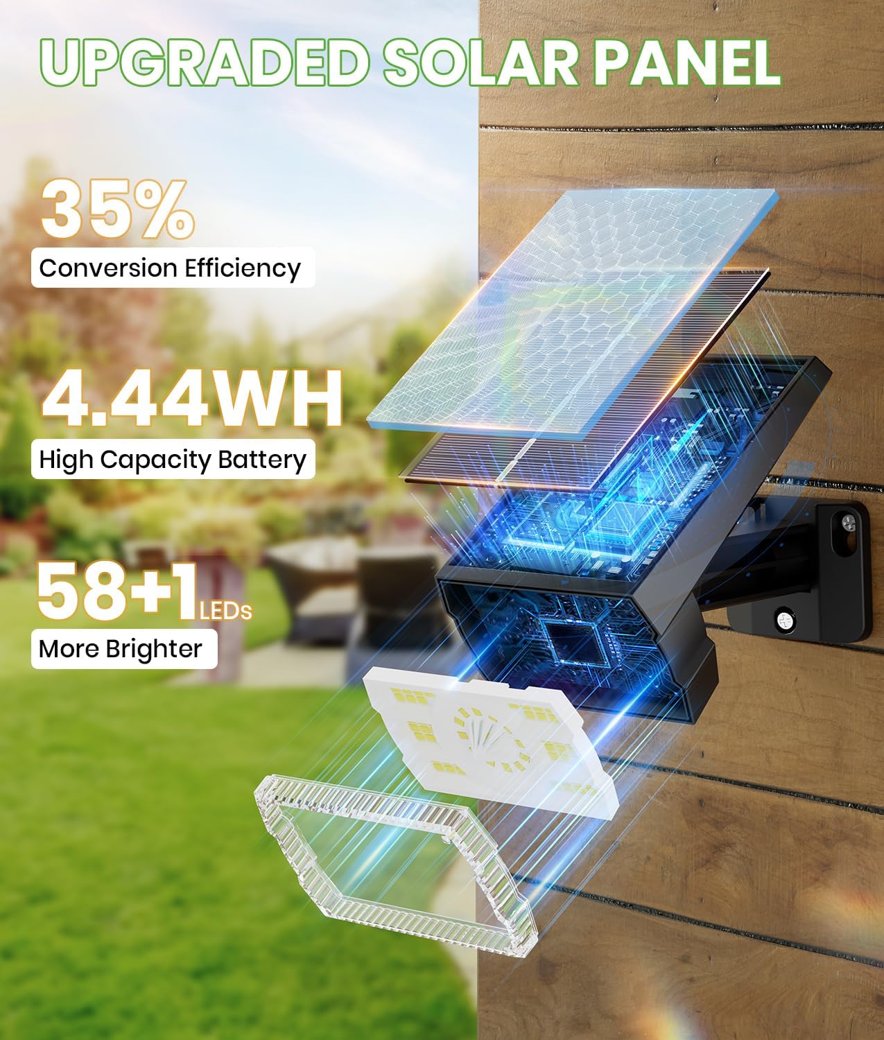 Solar Spot Lights Outdoor, 58 LED 8 Color Modes Solar Pathway Lights, Multicolor RGB Flood Light Waterproof IP67, 2-in-1 Wall Light for Tree Garden Pathway (Multicolor, 4 Pack)