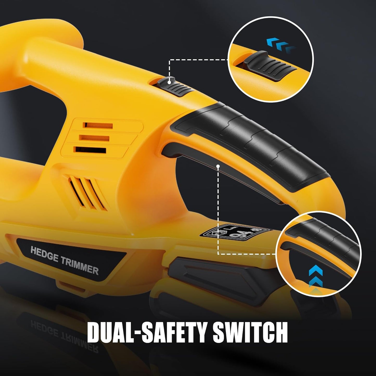 Houselife Cordless Hedge Trimmer Compatible with Dewalt 20V MAX Battery(Tool Only), 18'' Electric Hedge Trimmers Cordless, Lightweight Battery Powered Bush Trimmer for Yard, Garden