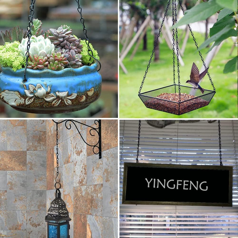 YINGFENG 10 Pack 9.5 Inch Black Hanging Chains, Garden Plant Hangers for Hanging Bird Feeders, Billboards, Chalkboards, Basket, Planters, Lanterns, Wind Chimes and Decorative Ornaments Etc.