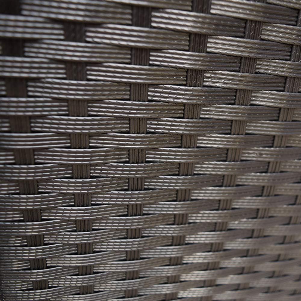 Oakland Living Charcoal Black Indoor and Outdoor Balcony Patio Deck Porch Pool 113 Gallon Wicker Storage Box Trunk Bin with Metal Frame