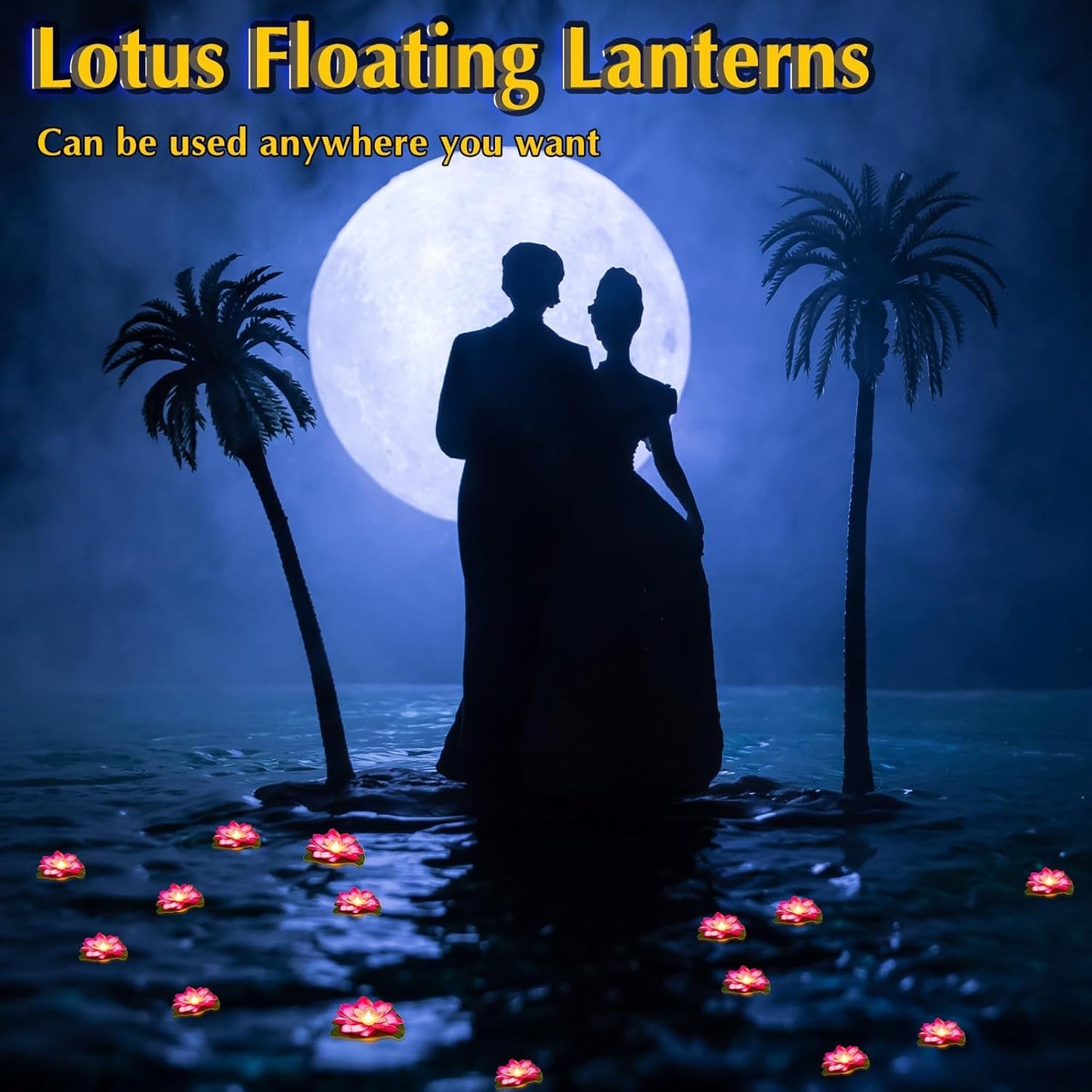 Liliful 24 Pcs Diwali Lotus Decoration Pool Floating Lights, Artificial Flowers Lotus with LED,Lily Pads Water Lantern for Indian Puja Home Decoration(3.94 Inch, 5.91 Inch,Pink)