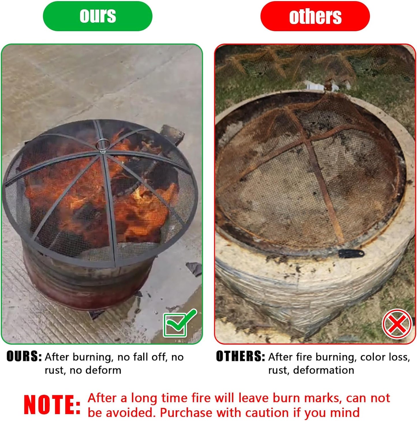 Fire Pit Spark Screen, Fire Pit Screen 36 Inch Round with Handle & Poker, Collapsible Heavy Duty Mesh Fire Pit Cover Fire Pit Lid for Outdoor/Patio/Backyard/RV Camping/Beach