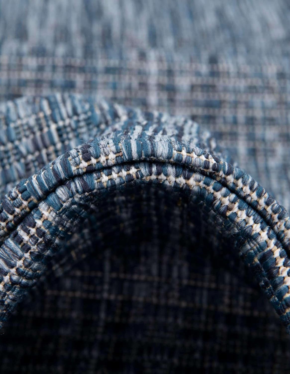 Unique Loom Outdoor Solid Collection Area Rug (10' Round Blue/Navy Blue)