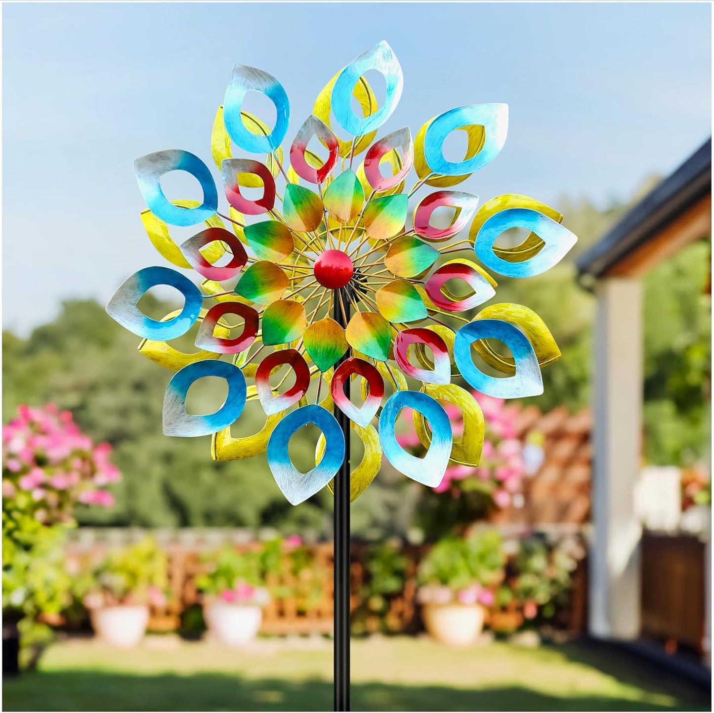 Metal Wind Spinner, 84 inch Large Outdoor Wind Spinners for Yard and Garden, Colorful Decor, Gift for Family Friends