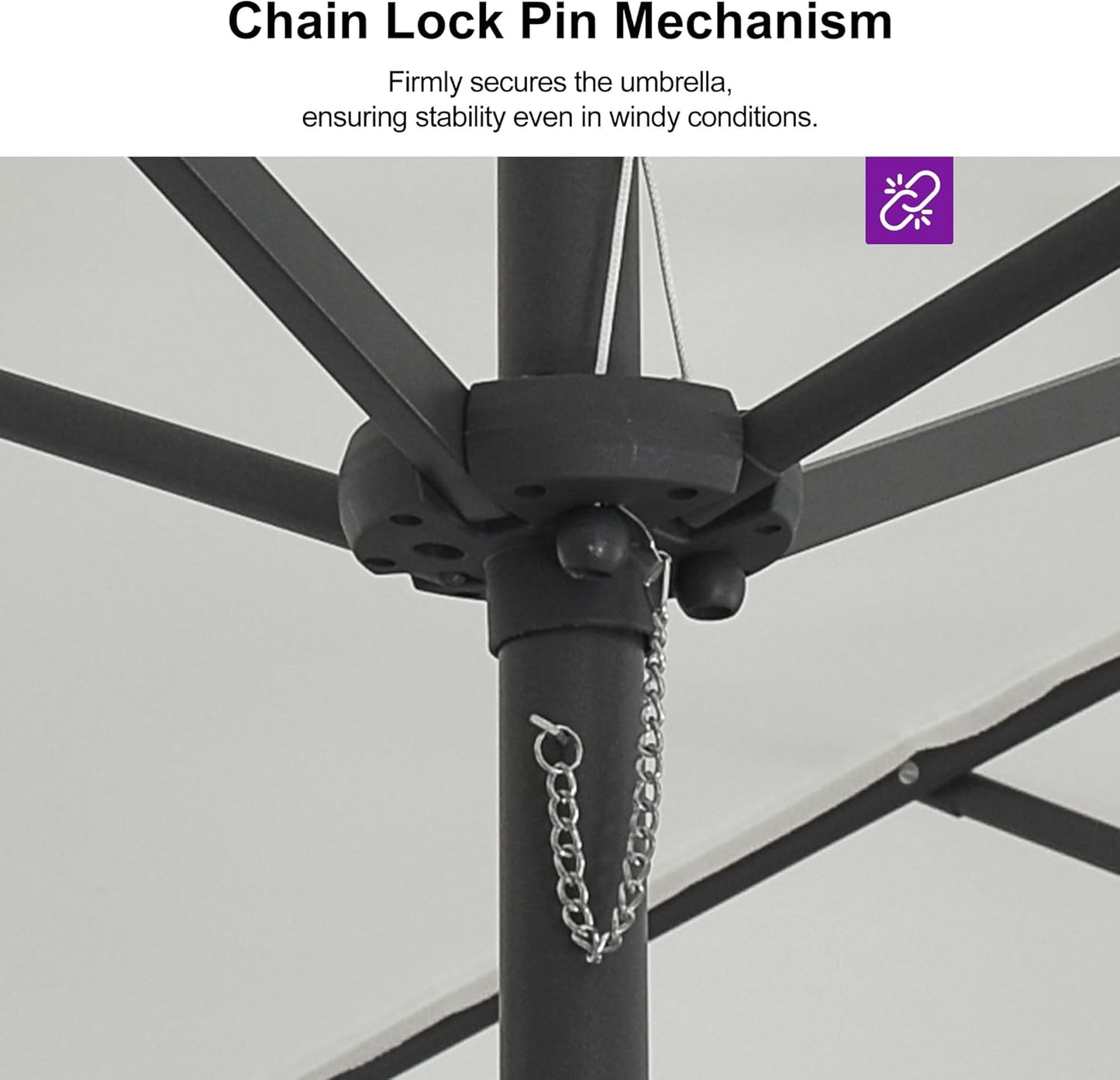 PURPLE LEAF 15ft Patio Market Umbrella with Base Included Double-Sided Rectangle Outdoor Umbrella Table Umbrella with Crank for Pool Garden Deck, Cream