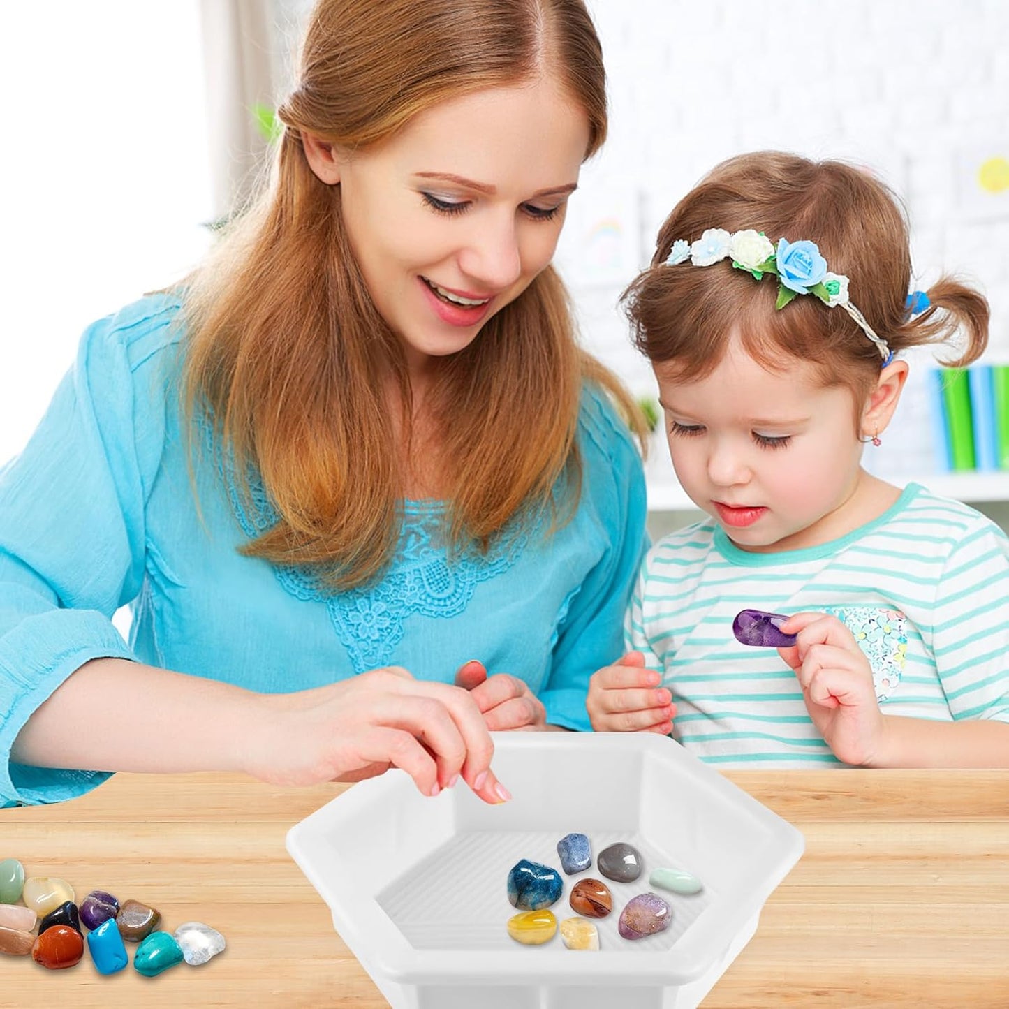 2 Size Hexagon Stepping Stone Mold, 9" /11.4" Reusable Cement Molds for Concrete, Plastic Concrete Molds for Walkways, Pavement and Garden