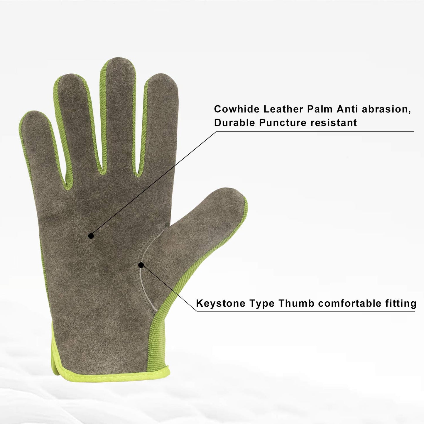 HLDD HANDLANDY 2 Pairs Leather Gardening Gloves for Men, Utility Work Gloves for Gardening, Yardwork, Construction, Mechanics, Great Garden Gifts for Men Women